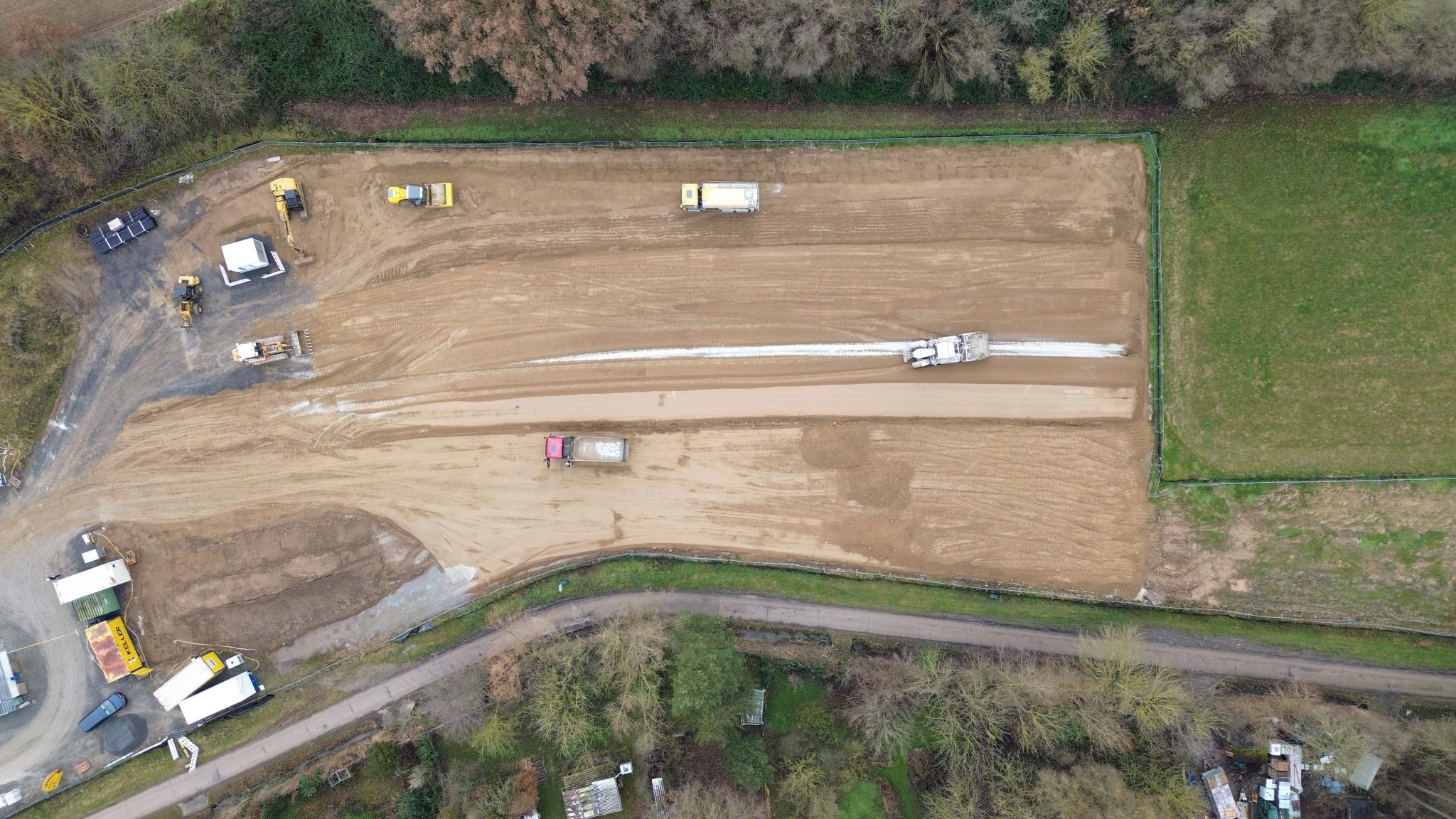 Drohnenaufnahme green field Schacht Großgartach und Kochendorf: Großprojekt Energiewende "Suedlink"