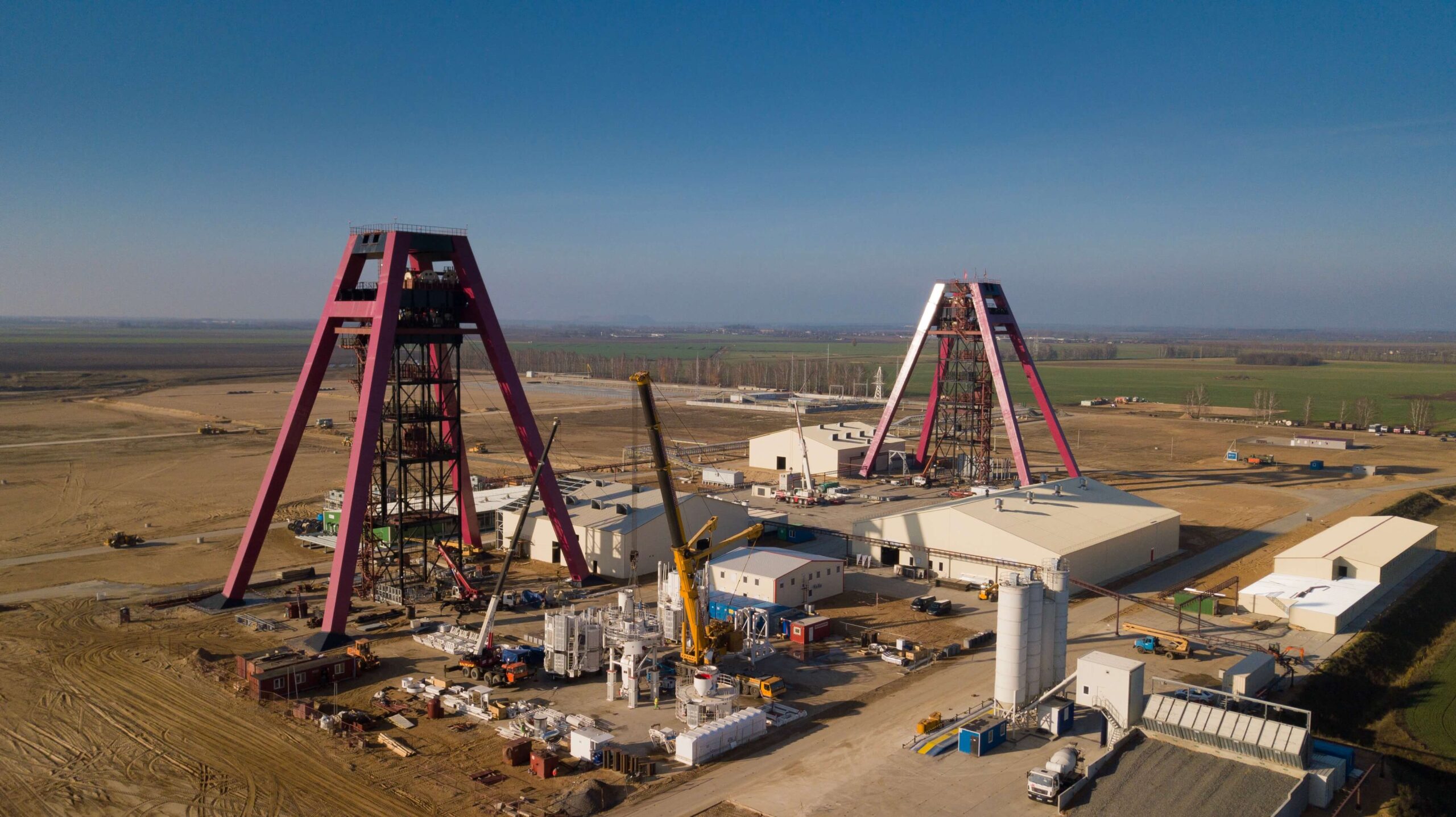 Drohnenaufnahme Slavkaliy Bergwerk Nezhinsky