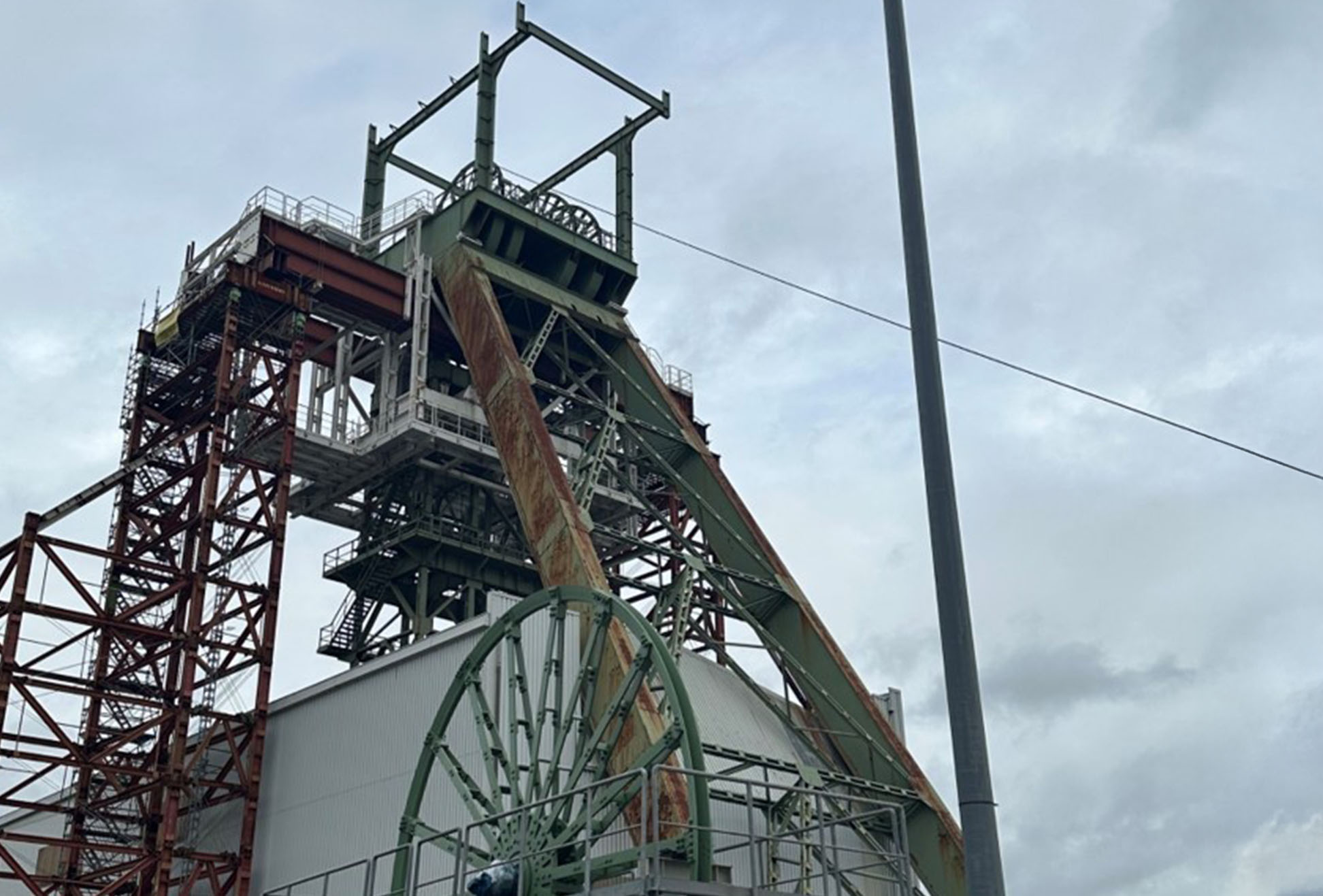 Aufnahme des Förderturms Schacht Arnold, Bergwerks Robert Müser in Bochum