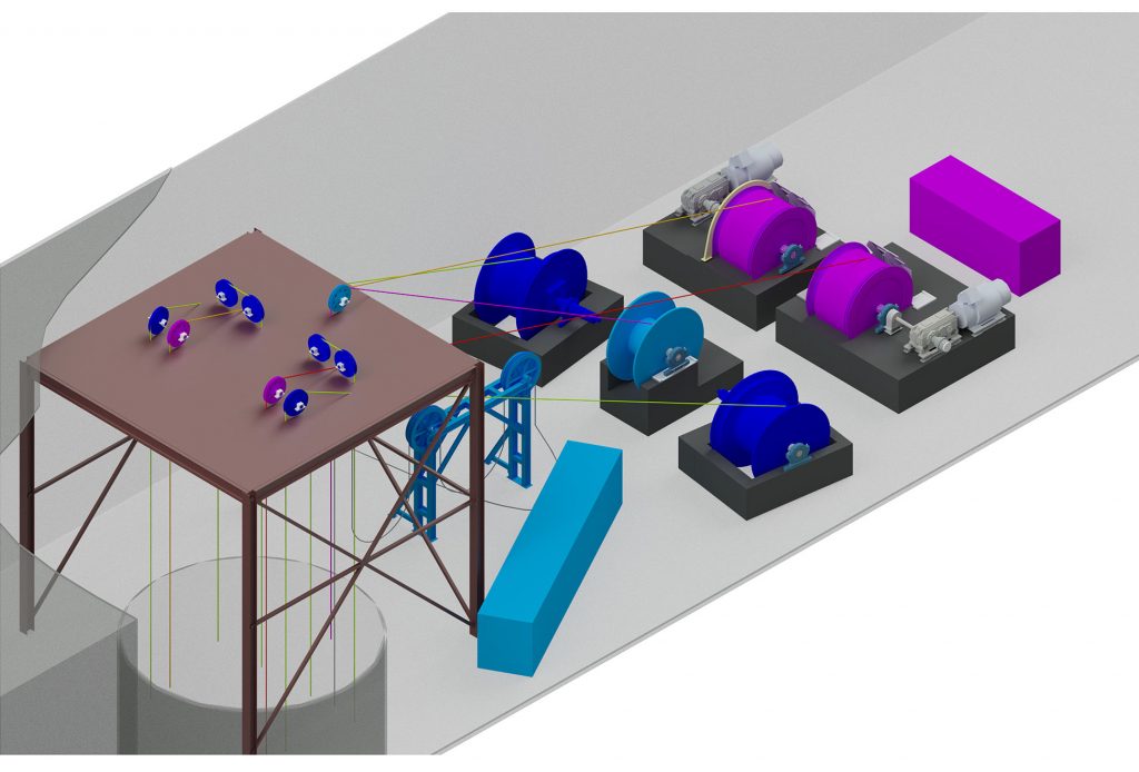 Grafische 3D-Darstellung des Eisenerzbergwerks Malmberget in Schweden - Underground Sinking Plant