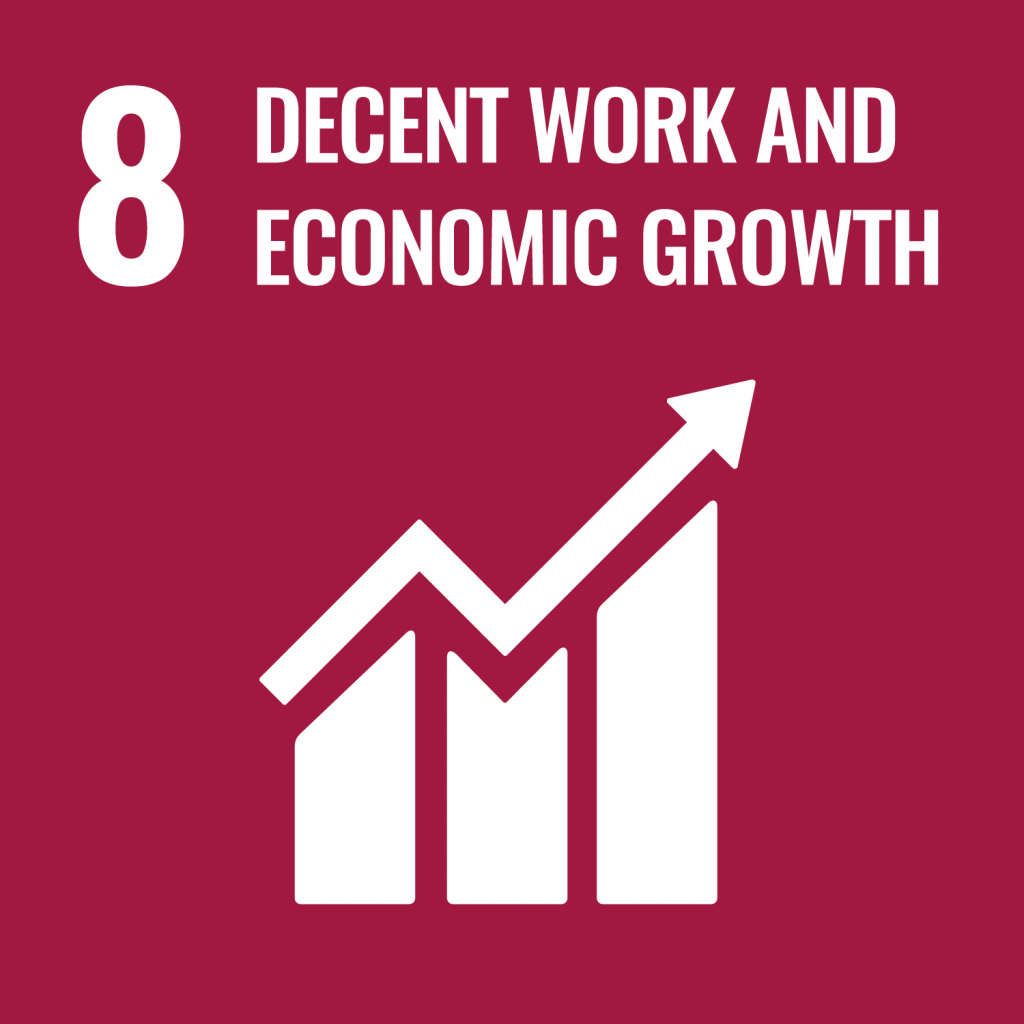 Grafik SDG - 8 Decent Work and Economic Growth